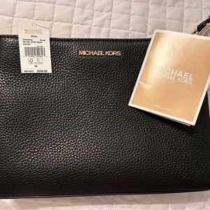 Michael Kors Pebbled Black Leather crossbody purse